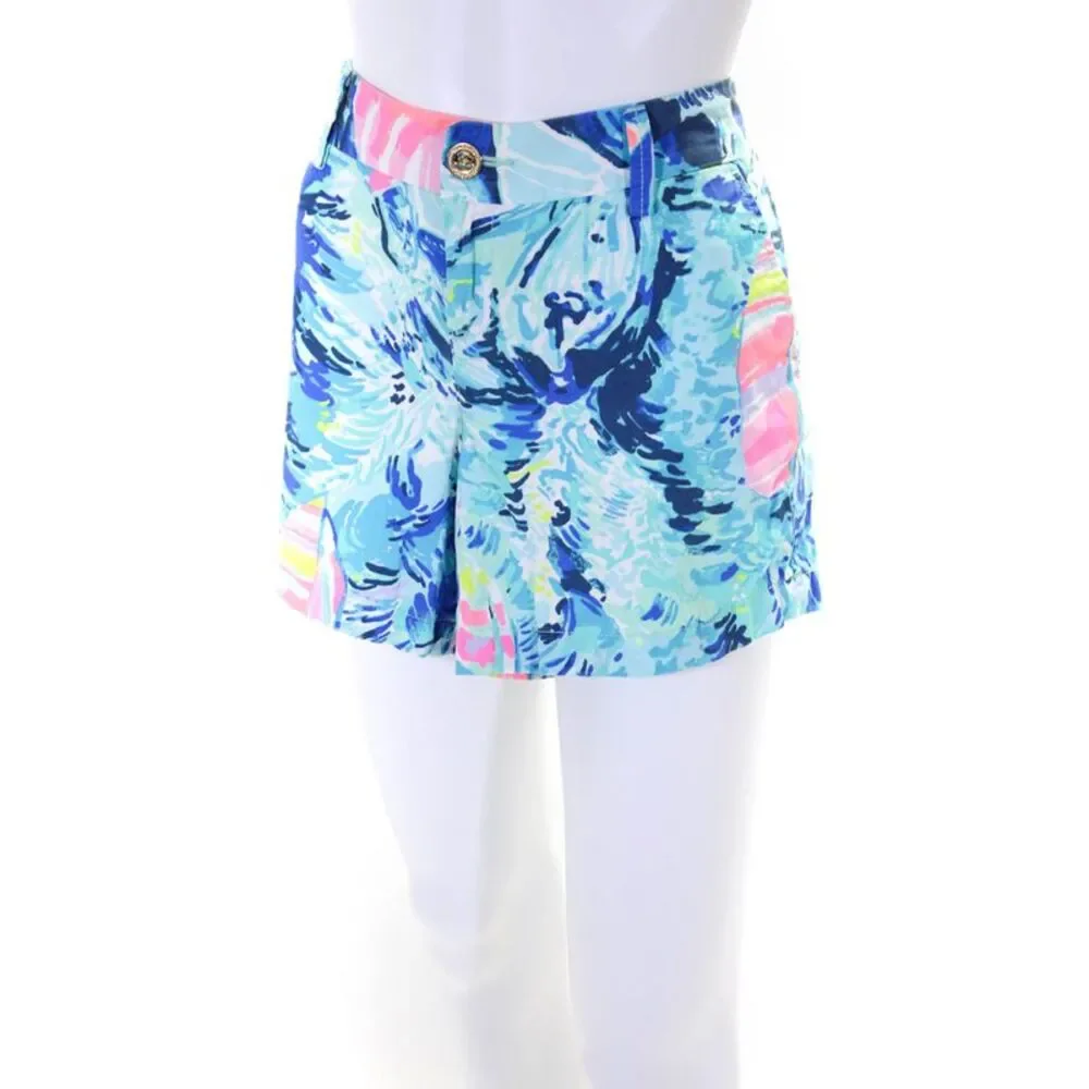 Lily Pulitzer Womens Cotton Abstract Print Callahan Shorts Blue Size 10_2